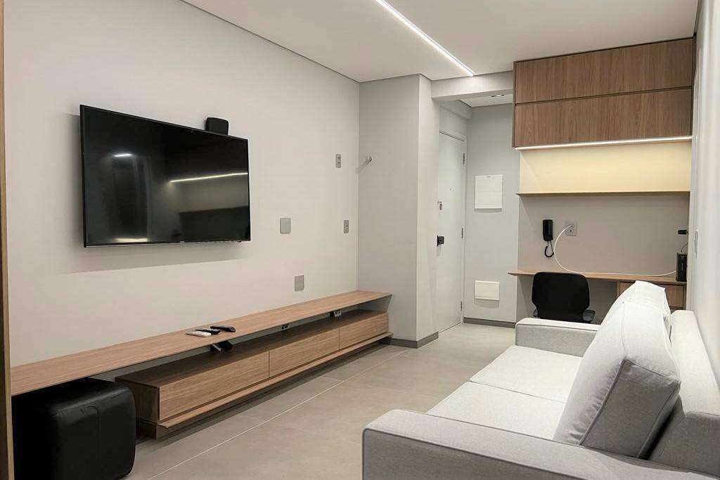 - Apartamento de 46m² mobiliado com 1 quarto à venda no bairro Vila Olímpia.